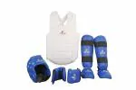 RMOUR Karate Safety Kit, Pack of Head Guard,Chest Guard, Shin Foot Instep and Karate Gloves with Kit Bag (Blue)