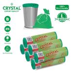 Crystal LARGE Garbage Bag on Roll 24 x 32 GREEN, 90 BAGS - 15 BAGS x 6 rolls