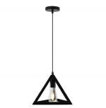 RSP Quality Bit Single Head Vintage Metal Triangle Shape Hanging Light Pendant Ceiling Lights (Bulb Included), Black