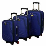 Skyline Navy Blue Polyester Spinner Luggage Suitcase with Number Lock -26 inches-Navy Blue (S-860-26-NB )