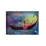 SHASWAT ART Beautiful radhe Krishna on Boat Canvas Painting with Wooden Box Frame for Living Room, Bed Room, Office, Hotels (46cm x 61cm)