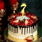 GIGGA Acrylic Material Number Cake Topper For Cake Decoration Design 7 (Golden)