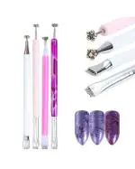 KIROH 4 Pcs Nail Magnet Tool Set, High Quality Enhanced Version Nail Magnet Pen Double Ended Magnet Wand Magnet Stick Cat Eye Magnet for Nails Gradient Magnetic Gel Nail Polish Nail Art