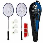 Fox Badminton Rackets, Badminton Racquet, Badminton Set, Badminton Kit with 2 Pcs Rackets, 3 Pcs Shuttlecock, Badminton Net and Cover (Blue 2 Piece with Shuttlecock & Net)