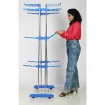 LAKSHAY Stainless Steel Heavy Duty Cloth Drying Syand Foldable 3 Layer