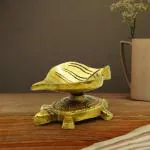 pujaNpujari Brass Diyas for Pooja Room - Brass Turtle leaf diya /Brass Decor Items for Gifts