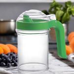 HAZEL Oil Containers for Kitchen with Handle | Plastic Containers for Kitchen Storage with Leakproof Lid, 650 ML, Green