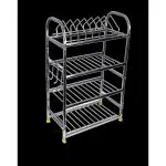 SUPRAS TRADING HOUSE Kitchen Utensils Drainer Cute and Compact Stainless Steel Rack 24 x 18 inch Bartan Stand - 3.7 Kgs