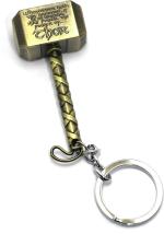 Blue Aura Aa Retail Gold Metal Thor Hammer Key Chain