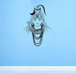 Lanstick Vinyl Black Lord Shiva With Snake Image Self Adhesive Wall Sticker 24 inch