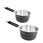 BH BARTAN HUB Saucepan Set (1500ml, 1800ml) Sauce Pan 17 cm, 19 cm Diameter (Aluminium, Dishwasher Safe)