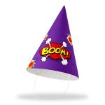 Festiko Superhero Theme Cone Hats (Pack of 10 - Hat 35), Superhero Party Cone Hats, Superhero Theme Birthday Hats, Superhero Theme Party Wearables