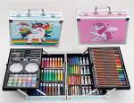 DHARMISHO 145 Pcs Sketch Pencil Shading Drawing Kit Stationary Colour Set Crayons Oil Pastels Colour Pencil Set Watercolor Cakes Paint Brush Sharpener Eraser Art Supplies For Artist Set Kids,Multicolor