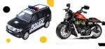 Kidsaholic Combo of Plastic Interceptor Fortune Pull Back Car & Small Bike Motor Cycle