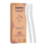 Sanfe Glide Face Razor For Facial Hair Removal For Women - Pack of 2 Pocket Friendly Pack| Instant & Painless Hair Removal| Eyebrows, Upper lips, Chin, Side Locks, Forehead | Stainless steel blade & Firm Grip | Weekly Pack | Protective Sleeve