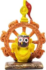 Real Craft Multicolor Ceramic Idol Of Lord Sri Jagannath Nilachakra Design Murti Your Home Tempel Deshboard Of Car Office