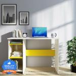 Duke Study Table (Frosty White & Yellow)