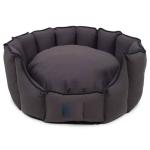 Slatters Be Royal Store Round Shape Reversible Ultra Soft Ethnic Designer Velvet Bed For Dog Cat, M, Grey