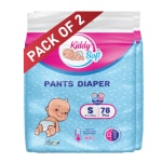 KiddySoft Small Size Baby Diapers (4-8 Kg) | Pack of 2 | 156 Count - S (156 Pieces)
