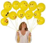 Smiley Balloon Printed Face Expression Latex Balloon 25 Pcs