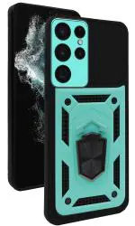 Jkobi Back Cover Case For Samsung Galaxy S22 Ultra 5G ( Hybrid Armor Bumper Kickstand Shockproof with Camera Protection | Light Green)