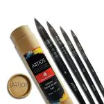 ARTIOS Mop Brush Set of 4(0,2,4,8) for Watercolor-MatteBlack