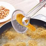GLNRM Corrosion Resistant Snack Fryer Filter Spoon with Clip 30 cm