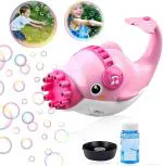 Koros Plastic Pink Dolphin Bubble Maker Machine Gun Toys Electric Water Toy - 4 Years