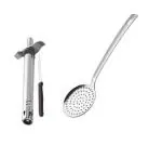 Blue Wonder Stainless Steel Regular Gas Lighter | Knife With Stainless Steel Pure Poni Spoons and Multicolour, Pack of 2