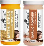 Park Daniel Pure And Natural Methi Powder And Garlic Powder, 100 G Each (Combo Of 2) |Hair Care|Dandruff Control hair Powder|Healthy Strong Hair Mask