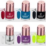 Perpaa Red, Blue Dragon, Powerful Black, Transparent, Purple, Neon Nail Polish (Pack Of 6)