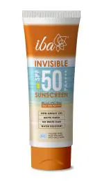 Iba Invisible Spf 50 Sunscreen Pa++++ For All Skin Types Gel Based Oil Free Matte Finish Paraben Free | Halal Certified & Vegan | White - 100gm