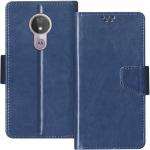 Frazil Faux Leather Case Flip Cover for Motorola Moto G7 Power with Foldable Stand & Cards Slots - Blue