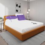 BLISSHOME Colours Collection Cotton King Size Bedsheet Set Combo of White and Violet with Smart Labelled Sheet 1 Flat Sheet (108 x 108 inches) 4 Pillow Covers Cases (18 x 27 inches)