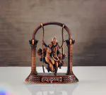 Adhvik Metal Radha Krishna Swing Jhula Double Side God Stand