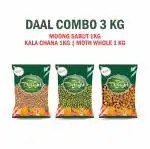 Pink Delight Daal Combo | Moong Sabut | Moth Sabut | Kala Chana | 3 Kg Pack