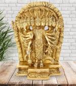 ARTVARKO Handmade Brass Vishnu Krishna Astadhatu Idol - 11.5 inch
