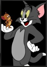 PRAGYA PICTURES Wooden Black Tom And Jerry Art Wall Photo Frames - 12 X 18