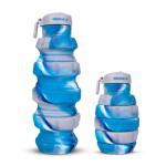 Vector X Flexible 500 ml Portable Water Bottle with Flip Top Lid for Travel, Hiking, Camping |Press and Squeeze Feature for Better Portability (Pack of 1, Camo Blue, Silicone)