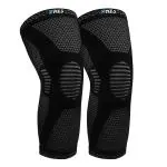 Hykes Anti Slip with High Elastic Design Knee Cap Compression Support Brace Set Set Black - XL