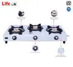 Life Ok Stainless Steel 3 Brass Burner Gas Stove
