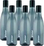 PEARLPET Azzure BPA-free Plastic Water Bottle Set of 6 Pcs , Each 1000ml, Grey