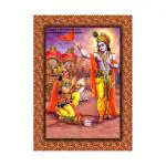 SHASWAT ART Krishna Arjun Mahabharata Painting Sparkle Coated Self Adhesive Wallpaper Without Frame Digital Reprint 16 inch x 22 inch Painting