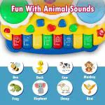 TIME 2 TOYS Musical Drum & Electronic Piano Keyboard Toy with Animals Sounds & Flash Light Effects