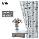 Urban Space Digital Printed Room Darkening Curtains for Window Bedroom, Semi Blackout kids curtains, 1 Piece Curtain with Stainless Steel Rings, ( Window 5 feet x 4 feet, AnimalKingdom )