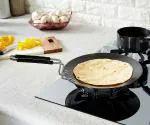 RBGIIT Hard Anozied Roti Paratha Phulka Tawa, 27.5 cm Diameter with Riveted Sturdy Handle - 5.25 mm Thickness, RC-77
