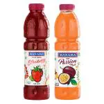Manama Strawberry Crush and Passion Fruit Crush | 750ML Each | Topping for Cakes, Pies and Shakes | Pack of 2