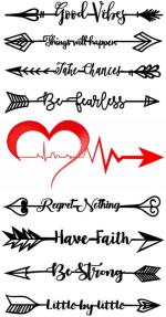 Ordershock Love Arrow Body Temporary Tattoo