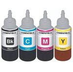ANG Refill Ink Compatible for Canon PG 745 Black & PG 746 Color Cartridge Cyan, Magenta, Yellow & Black - 100 ml Each Bottle