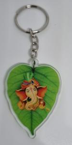 Fine Blessings Leaf Ganesh Acrylic Keychain